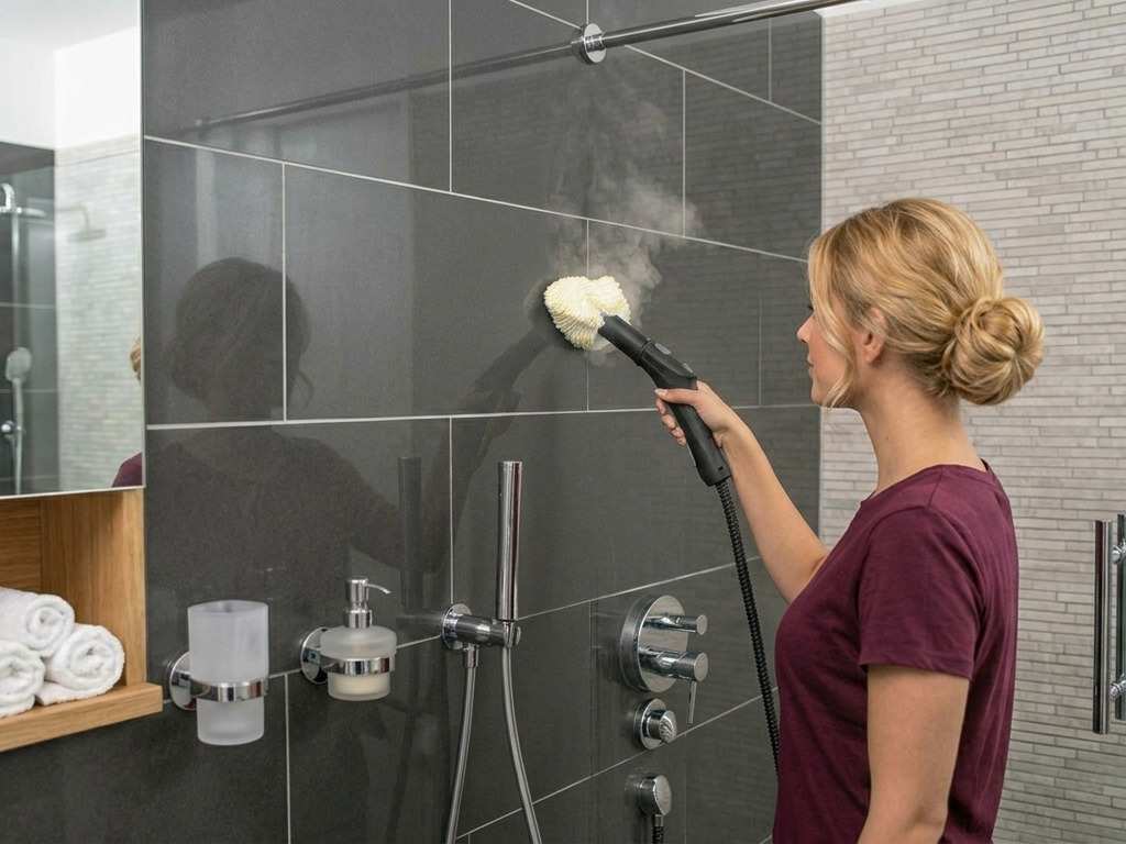 Parní čištění koupelny apartmánu Karlovy Vary a Klínovec. Steamcare.cz